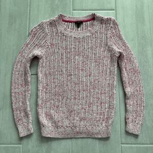Talbots Open Knit Sweater Petite S 100% Cotton Pink Pullover Crewneck Barbie